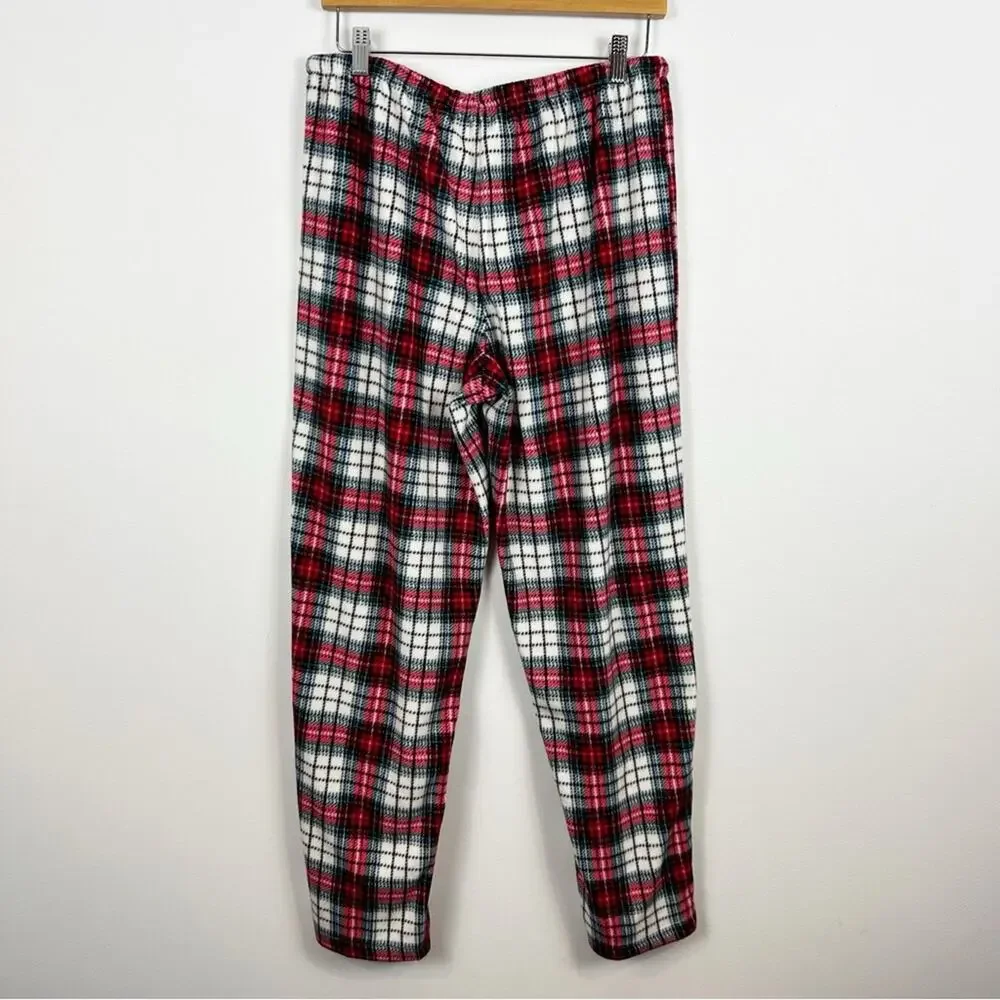 Lauren Ralph Lauren Red Logo Pajama Set with Red Plaid Pants
